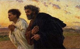 Eugene Burnand The Disciples Peter and John Running to the Sepulchre on the Morning of the Resurrection, c.1898 France oil painting art